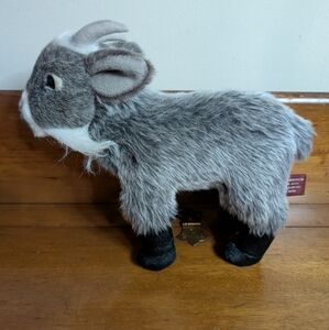 The Bearington Collection Garrett the Goat Grey White Stuffed Animal Plush 12"